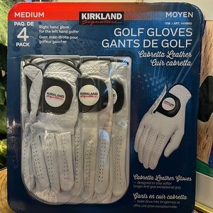 Kirkland Signature Golf Gloves - RIGHT HAND - Size Medium - Pack of 4